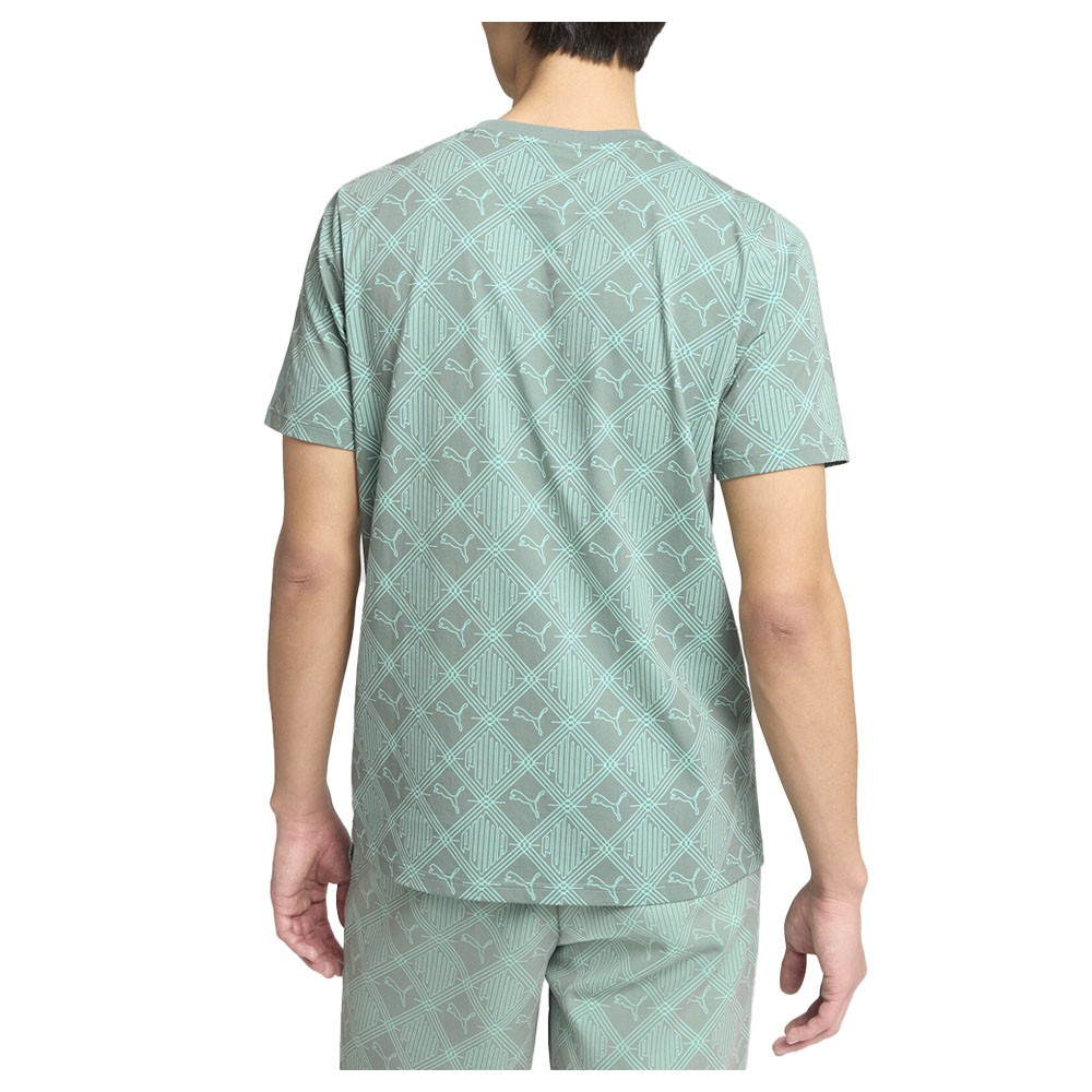 PUMA Essentials Logomania Graphic Crew Neck Short Sleeve T-Shirt Mens Green Casu gallery