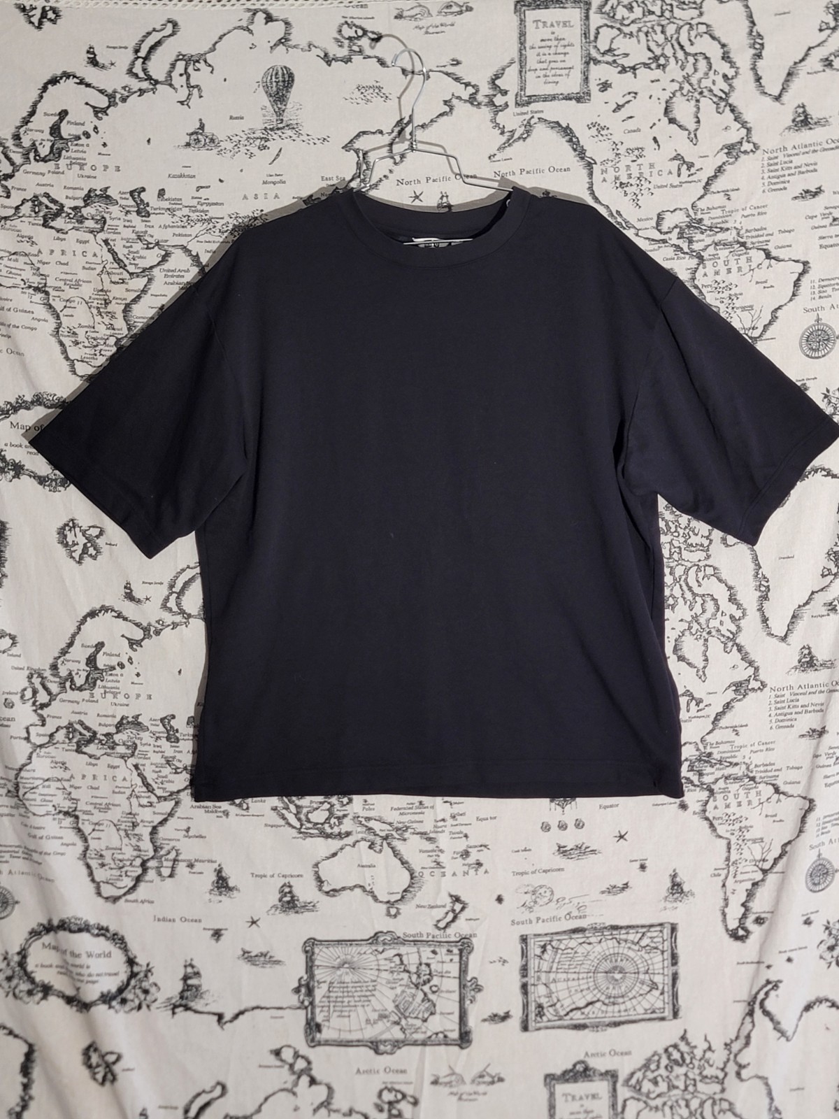 Uniqlo AIRism Men’s XL Black Crew Neck T-Shirt Cotton Blend Breathable Soft gallery