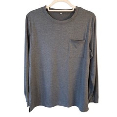 Men’s Gray Long Sleeve Shirt Size M Casual Neutral Minimalist Everyday Basic
