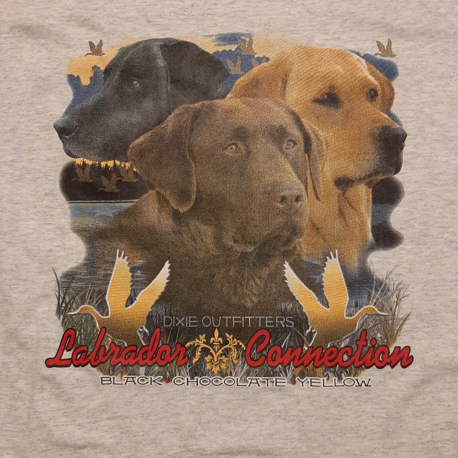 DIXIE OUTFITTERS LABRADOR CONNECTION BLACK LAB DUCK SHIRT #6477 FRONT PRINT ONLY gallery