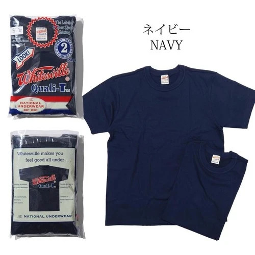 WHITESVILLE 2 PACK T-SHIRT Navy WV73544 Made in Japan gallery