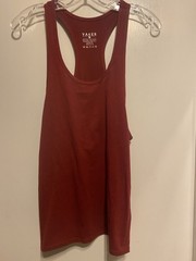 Yaker Men’s Workout Tank Top Cotton dark Red Small Fitness Racerback NWOT