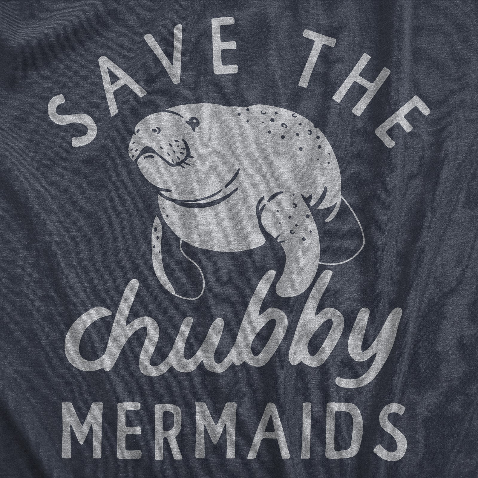 Mens Save The Chubby Mermaids T Shirt Funny Cute Manitee Preservation Tee for gallery