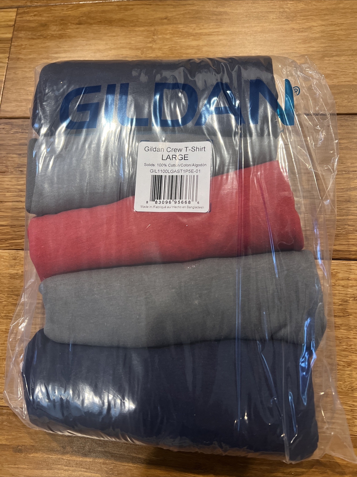 Gildan Men's Crew T-Shirts Multipack Style G1100 NavyCharcoalCardinal Red L gallery