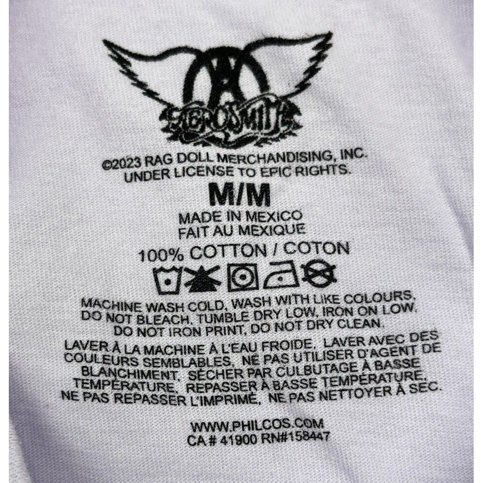 Aerosmith Graffiti Boxcar Graphic T-Shirt Mens Medium White Rock Band Tee 2023 gallery
