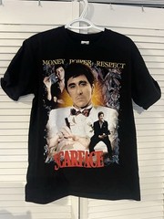 Scarface Vintage T Shirt Money Power Respect Back Hit Large AAA Tag Black MIM