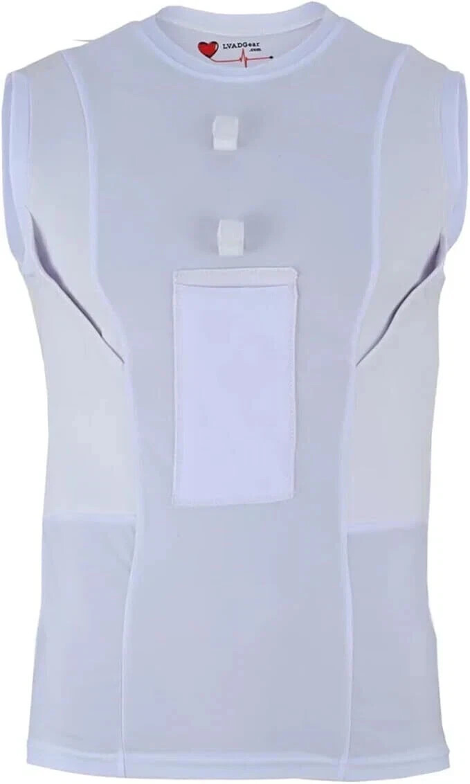 LVAD Heartmate 2 & 3 White Tank Top For Men LVAD Clothing Sleeveless Vest Shirt gallery