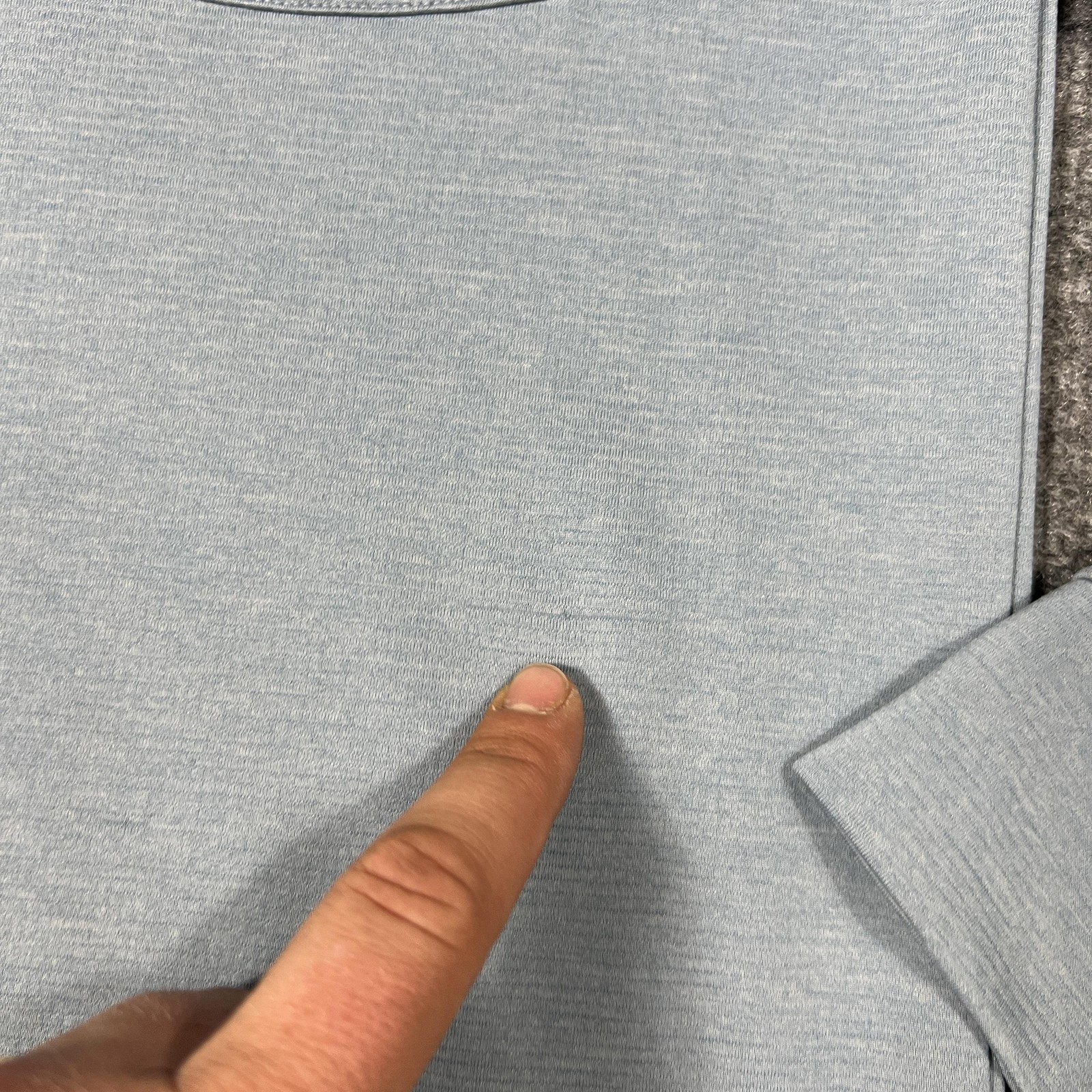 prAna Henley Shirt Mens Medium Light Blue Gray Slim Fit Long Sleeve Pocket Knit gallery