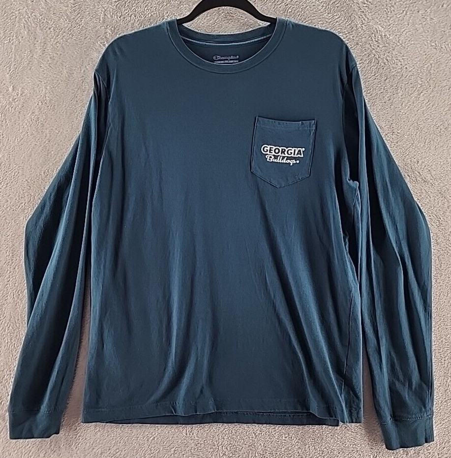 Champion Shirt Mens Large Georgia Bulldogs Rainbow Long Sleeve Front Pocket Tee gallery