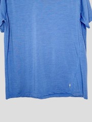 Smartwool 150 Merino Wool Striped T-Shirt Medium M Blue Gray Hiking Base Layer