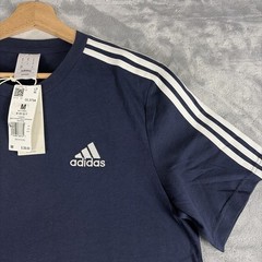 adidas Men’s Essentials 3-Stripes Tee Navy Blue White Size Medium GL3734 NWT