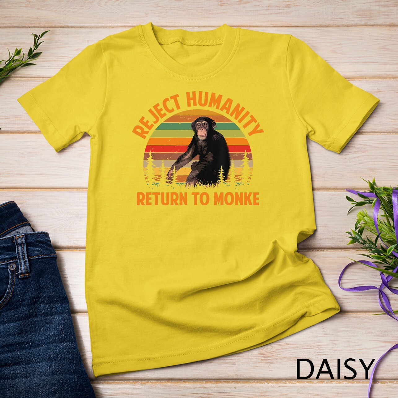 Funny Reject Humanity Return to Monke Meme Monkey Evolution Unisex T-shirt gallery