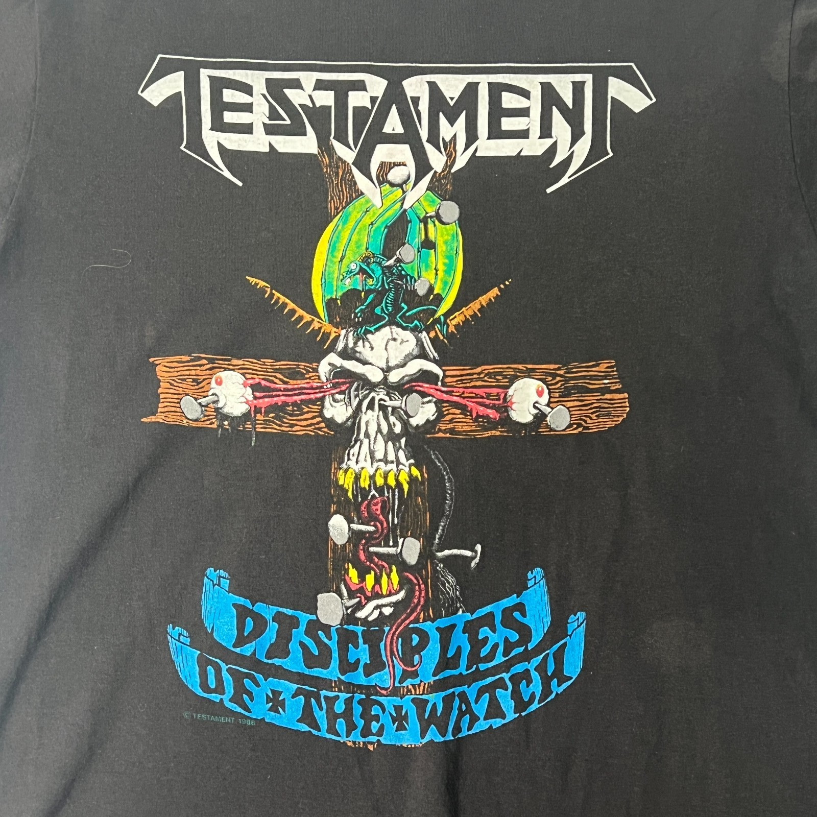 VTG Testament 1988 Disciples of the Watch Shirt Size L Metal Band Tour Rock