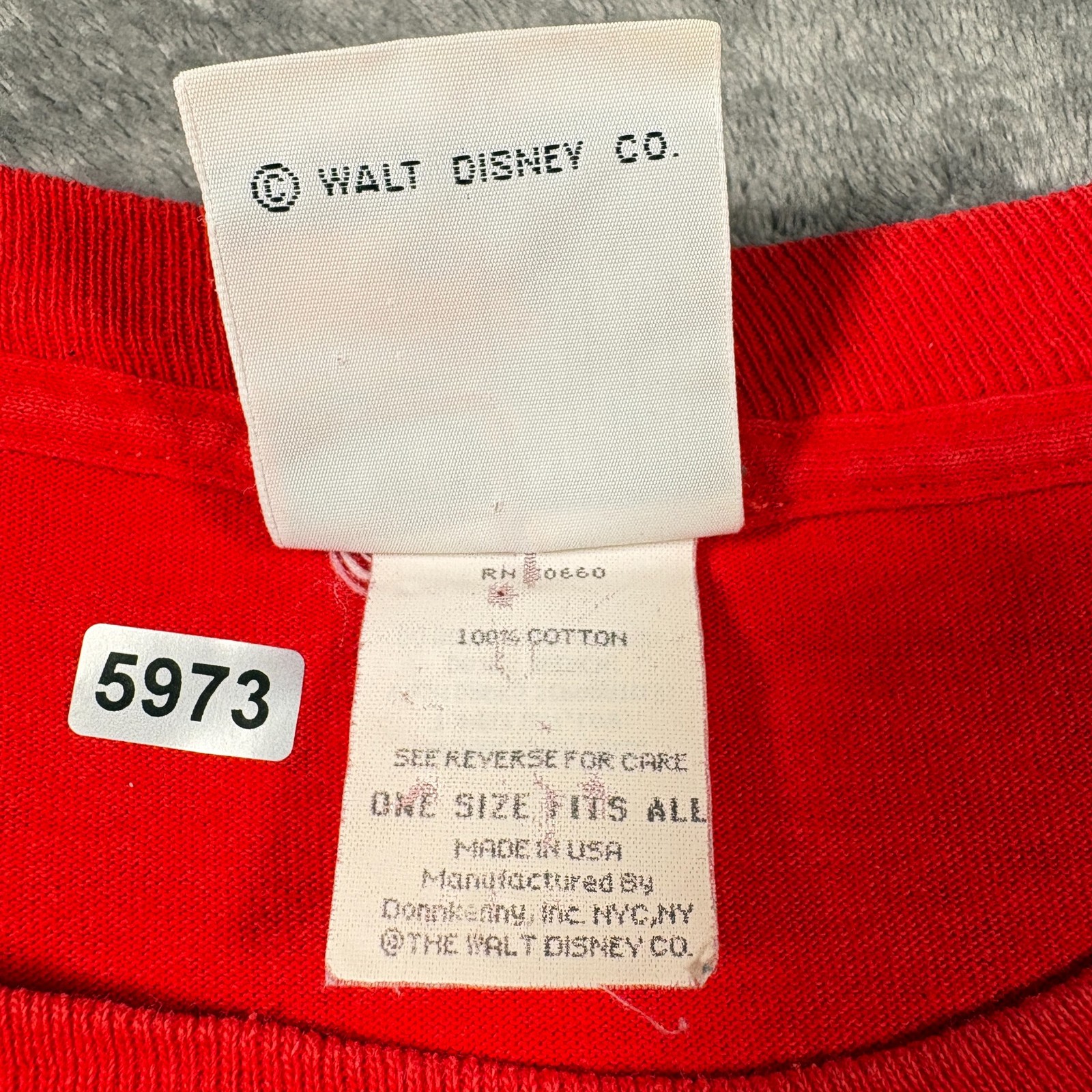 Vintage Walt Disney Mickey & Co T-Shirt Men One Size Fits All Red Cotton Graphic gallery
