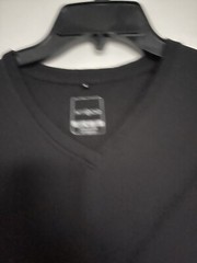 WT02 Tshirt Top Men Size M/L 100 % Cotton V Neck Black Color Cute