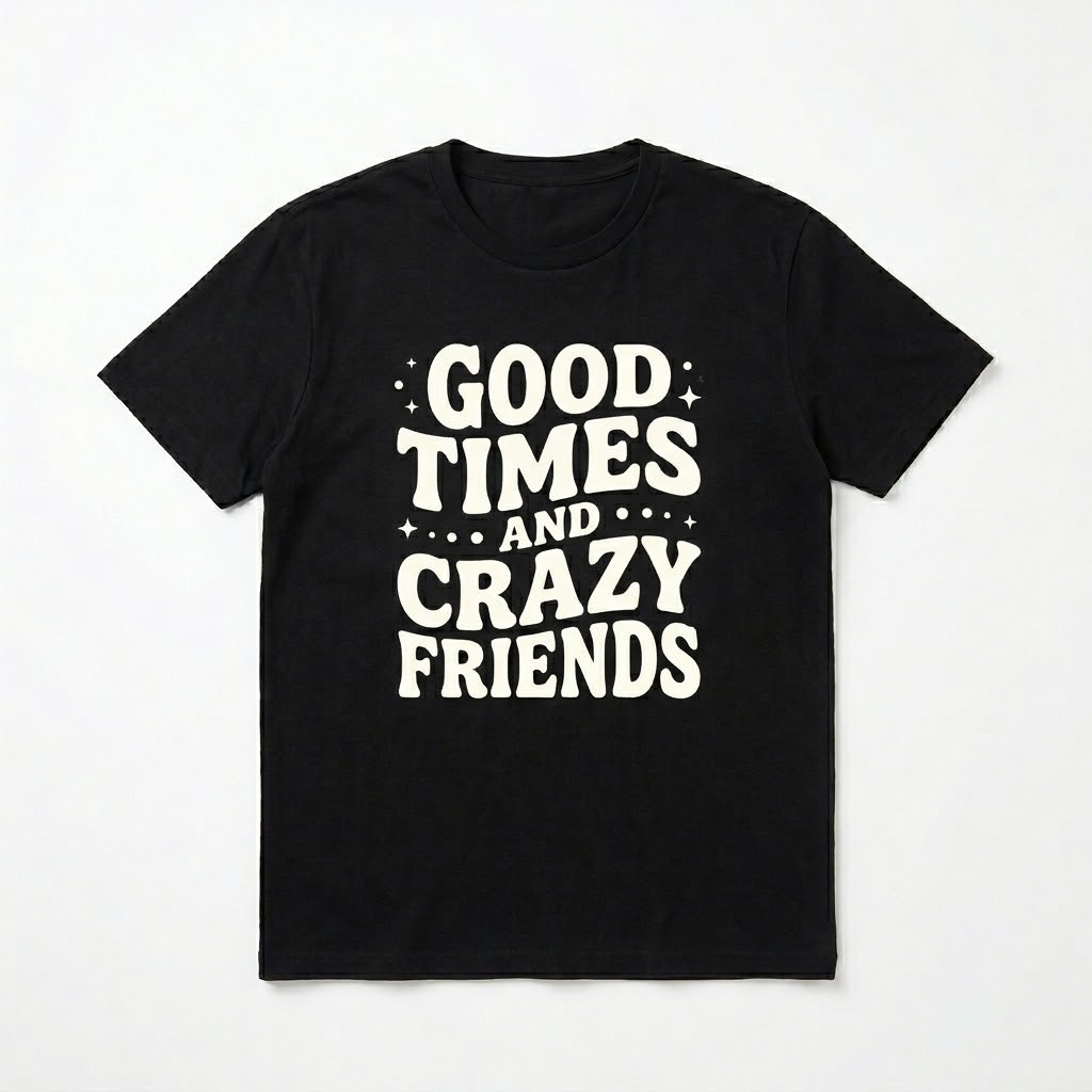 Good Times and Crazy Friends T-Shirt - Retro Graphic Tee for Men and Women gallery
