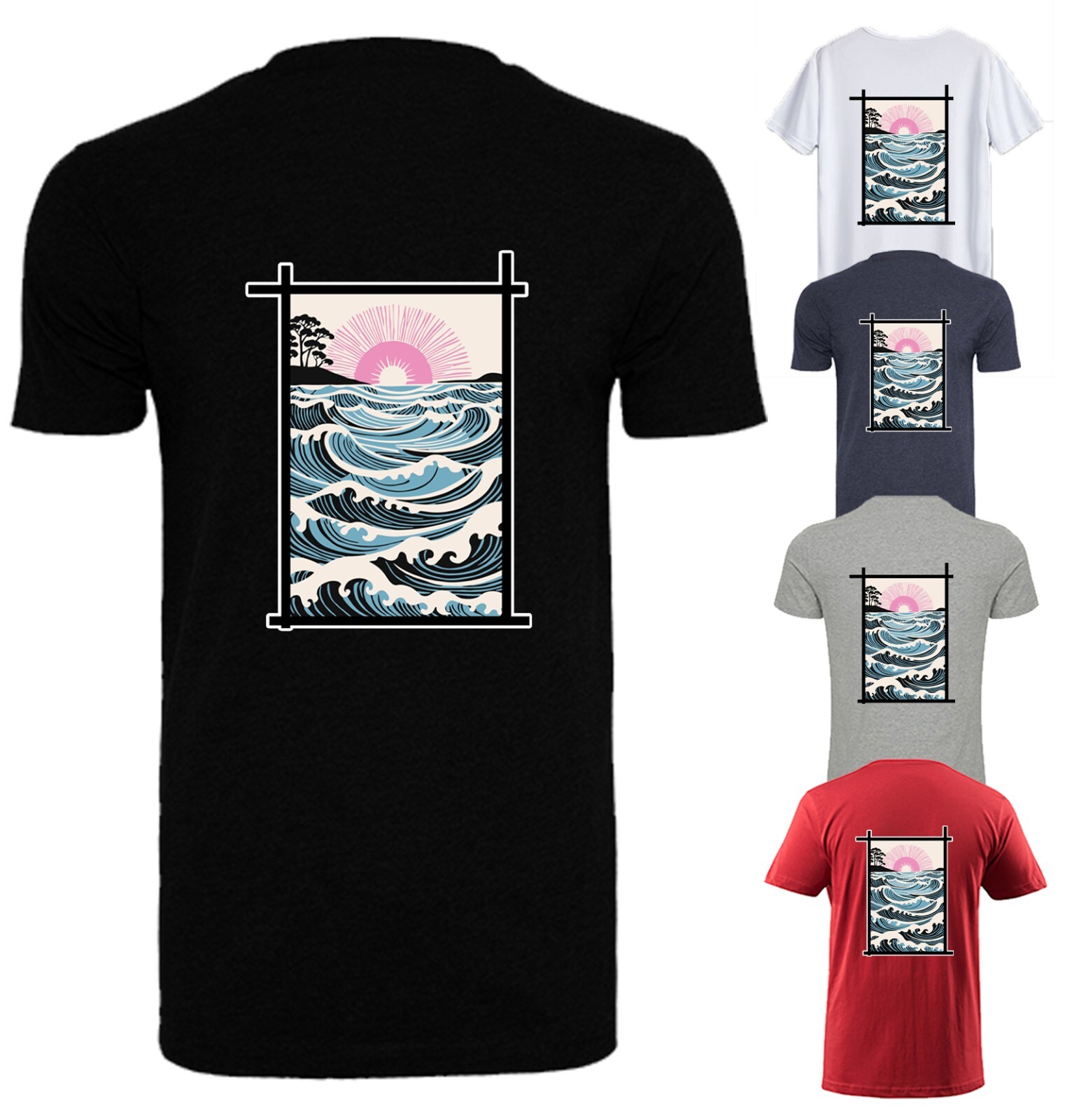 Unisex Slim Fit T-Shirt - Japanese Pink Swell Original Summer Crewneck Slim Fit gallery