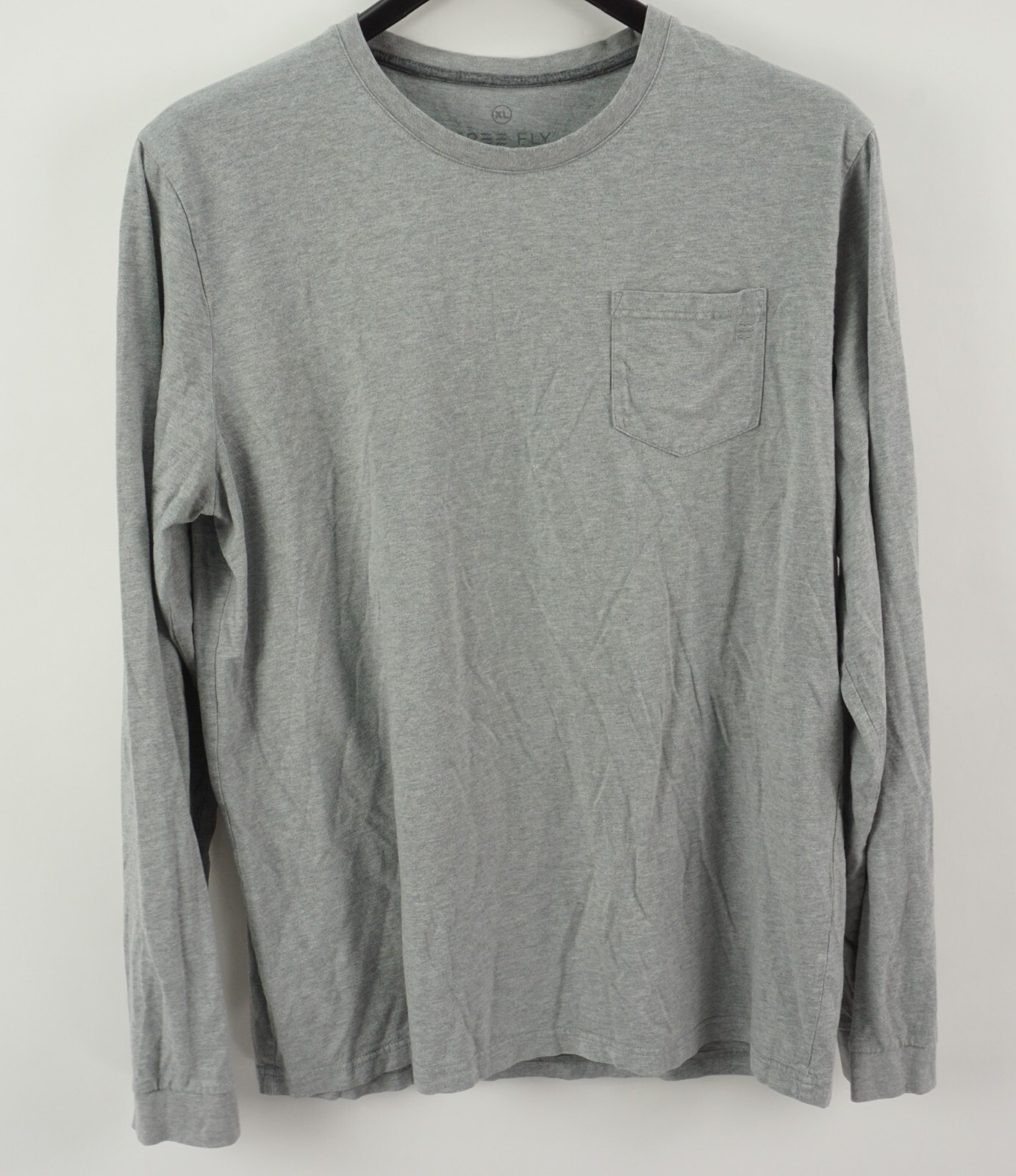 Free Fly Performance Bamboo Men XL Long Sleeve Gray Heather Stretch Crew T-Shirt