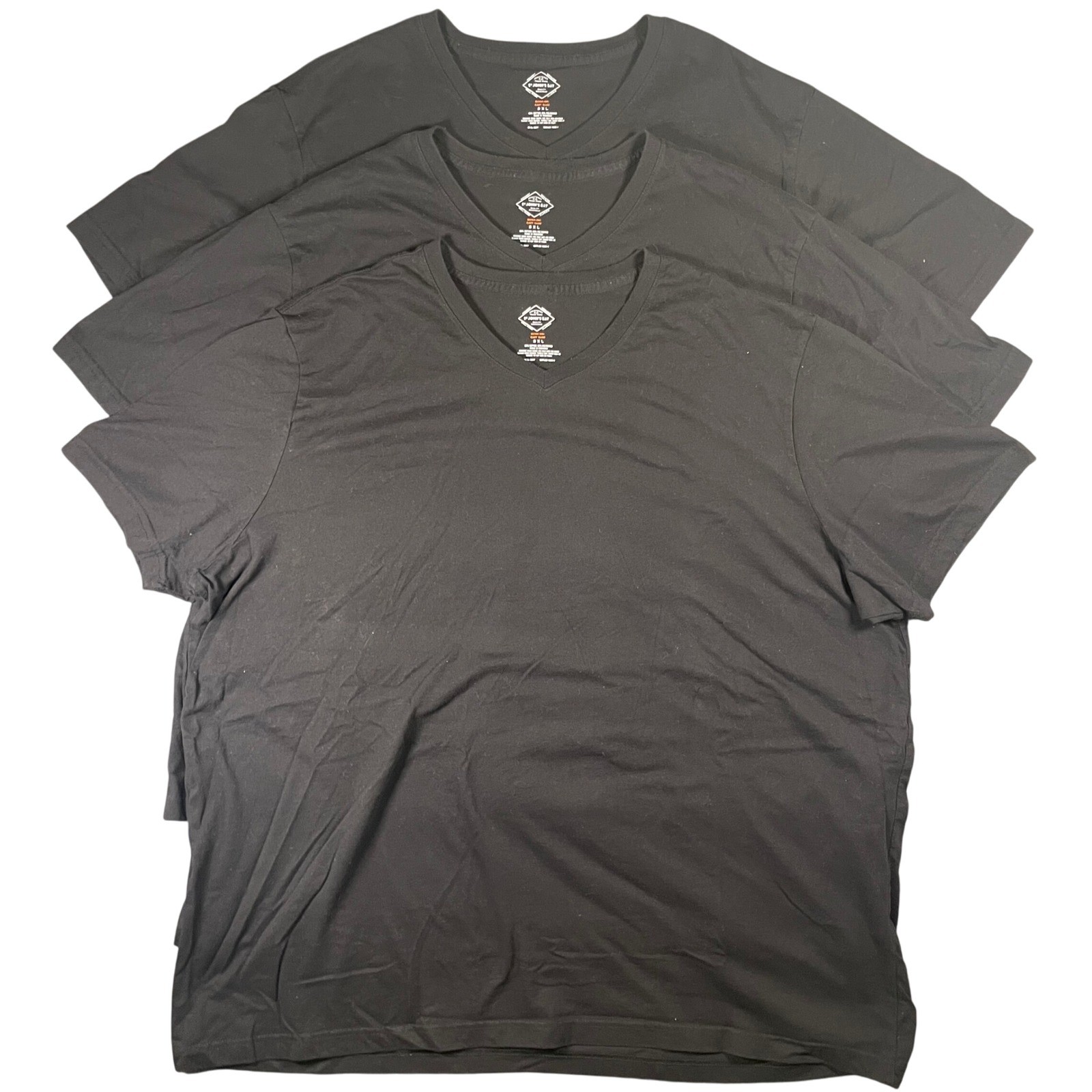 St John's Bay Mens T Shirt 3 Pack 3XL Black V Neck Quick Dry Easy Care gallery