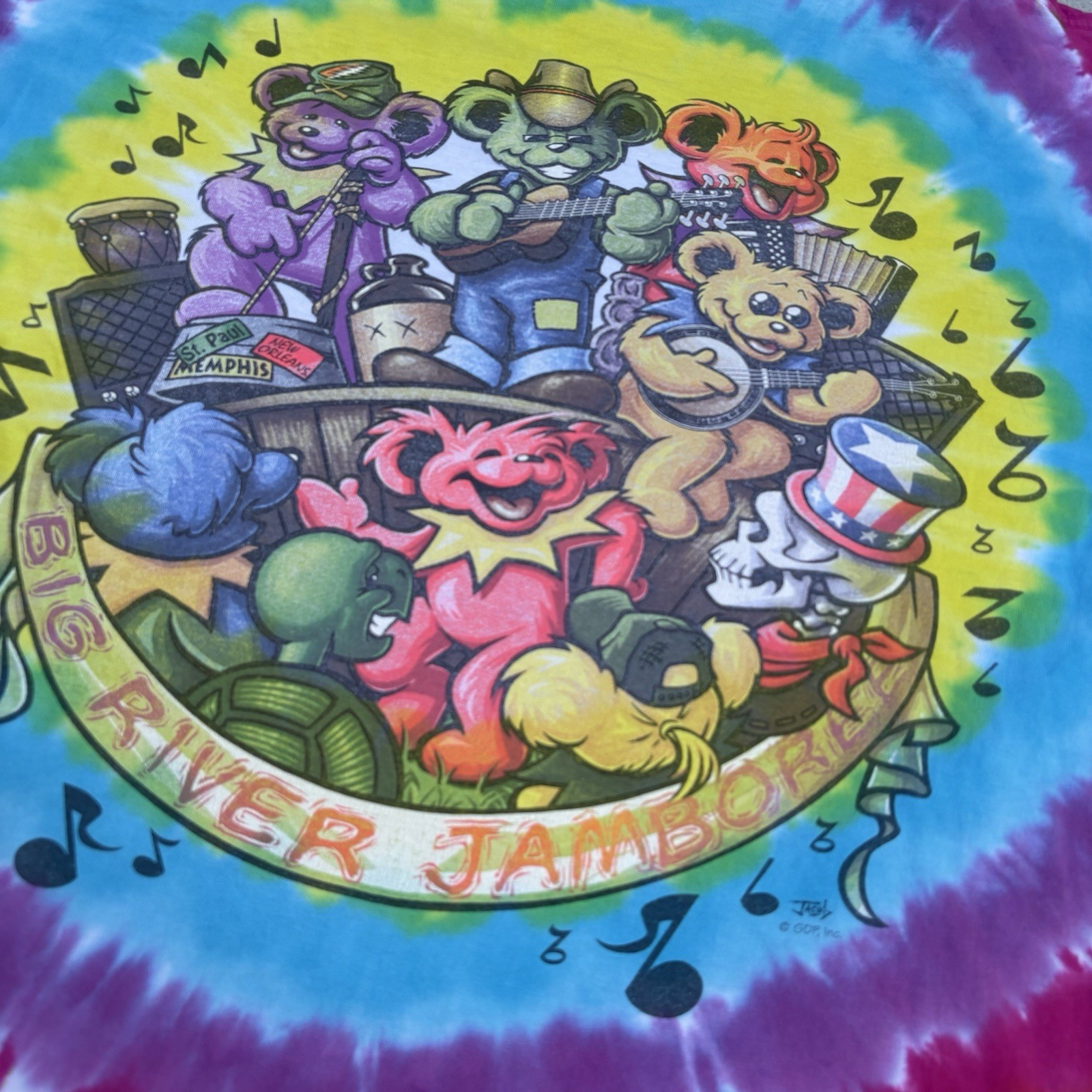 Liquid Blue Grateful Dead Big River Jamboree Tie-Dye T Shirt Size L gallery