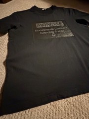 Authentic Moncler Grenoble Logo Tee Black Mens XXL Runs Small See Measurements