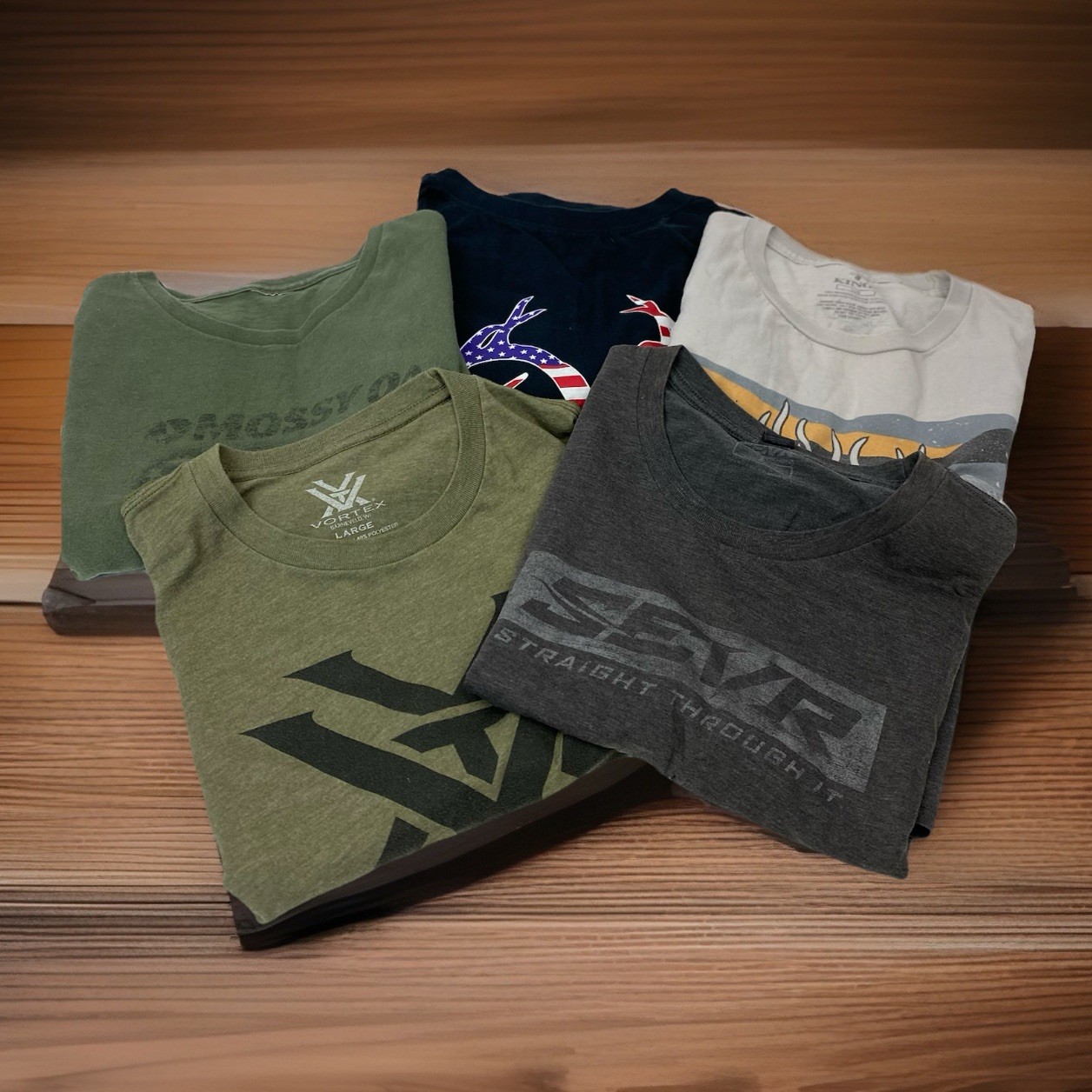 Lot Of 5 Outdoor Hunting Men’s L Large Short Sleeve T Shirt Bundle Pack