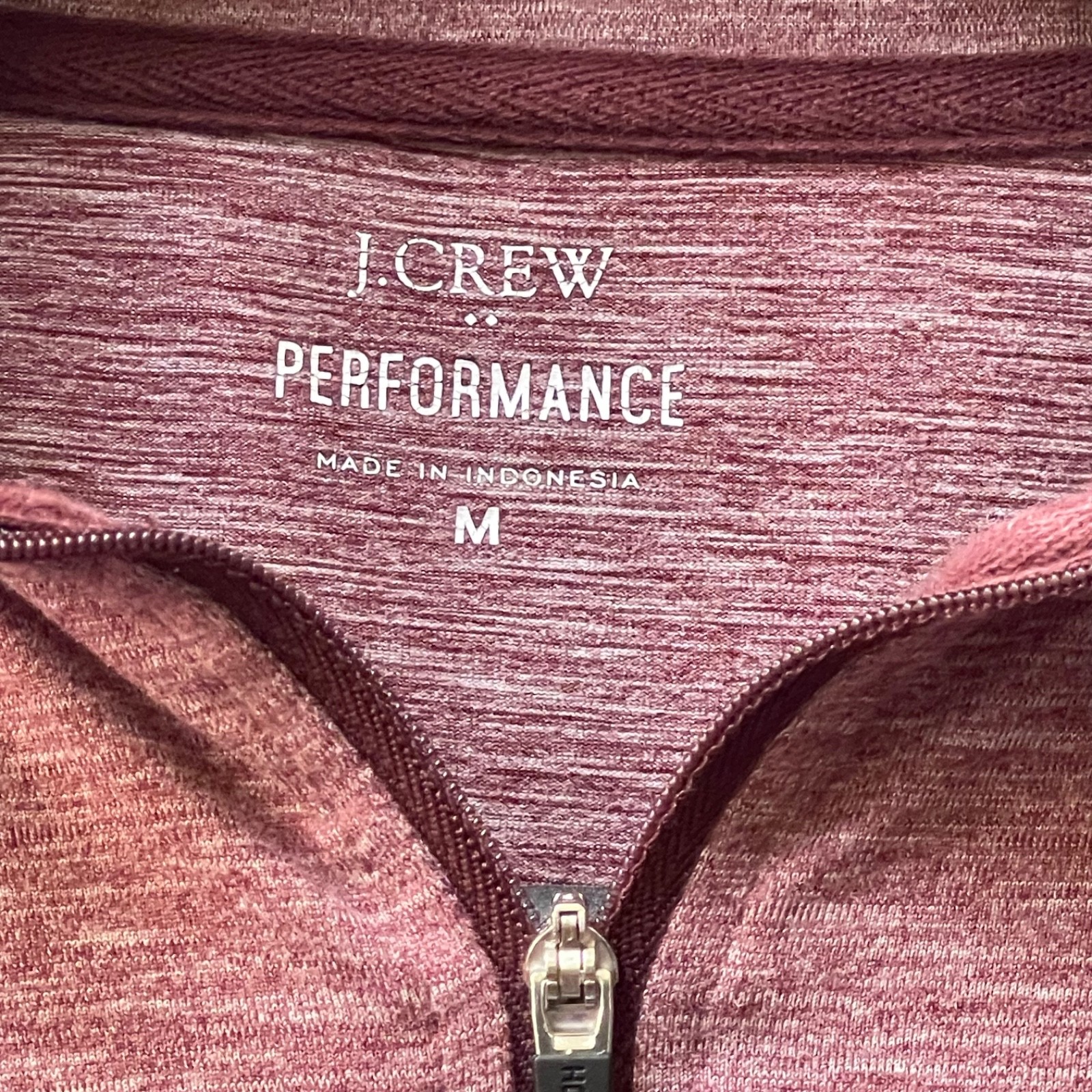 J Crew Factory 1/4 Zip Pullover Men's Medium Red Performance Stretch Mock Neck gallery