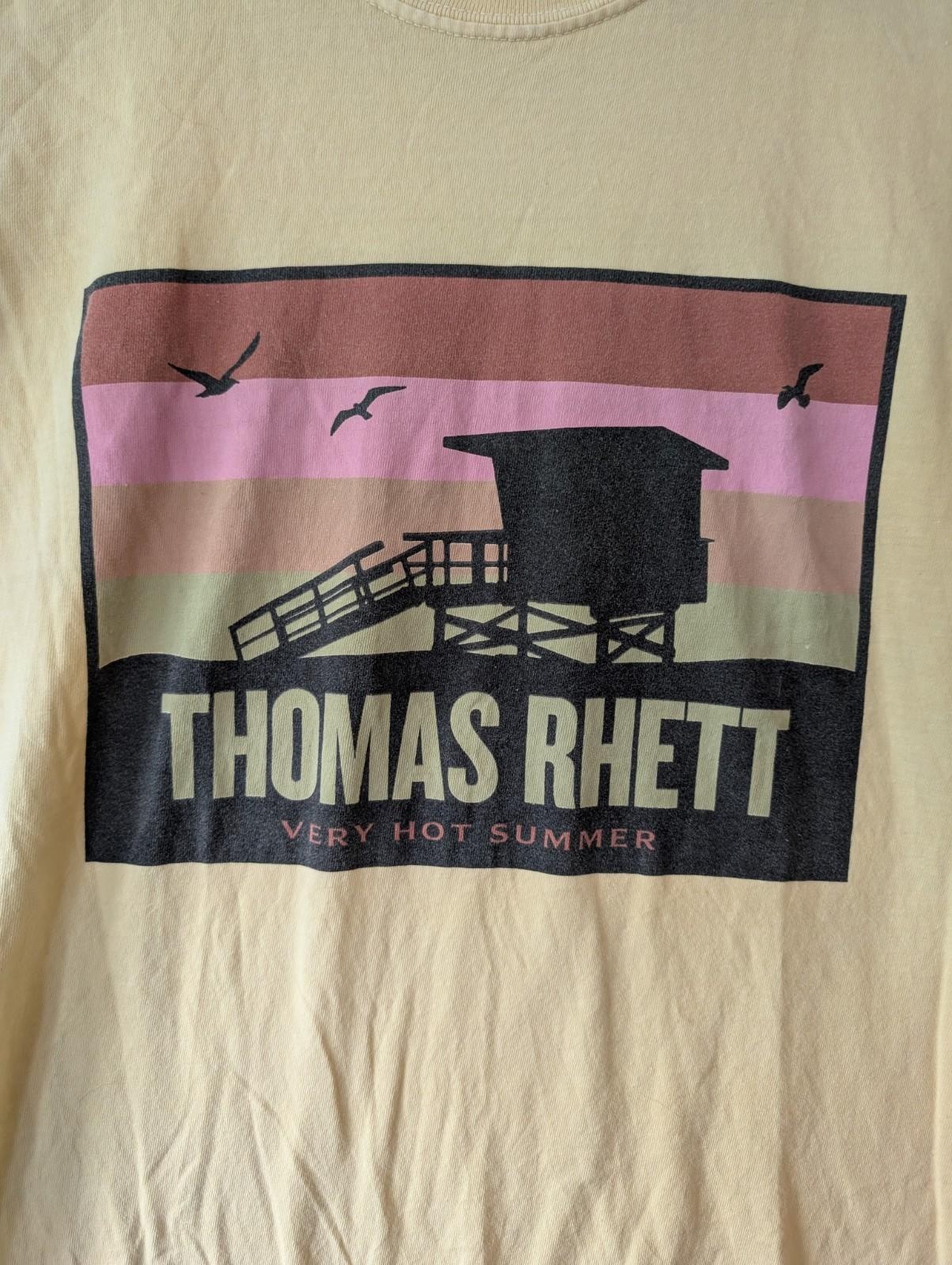 Thomas Rhett Very Hot Summer Tour Adult Unisex T-shirt Size Small Pale Yellow gallery