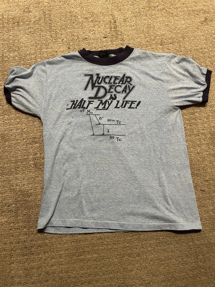Vintage Science Tshirt Size Medium 70s Anvil Ringer Nuclear Nerd High School