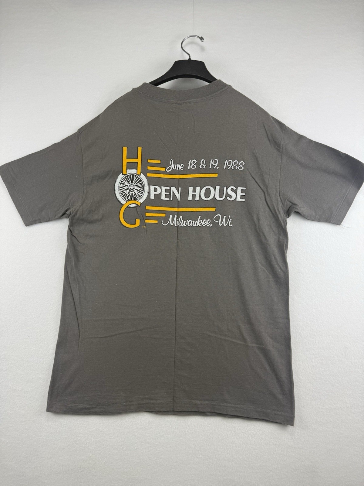 Vintage Harley Davidson HOG Open House T Shirt USA Made Biker XL Gray 90s gallery