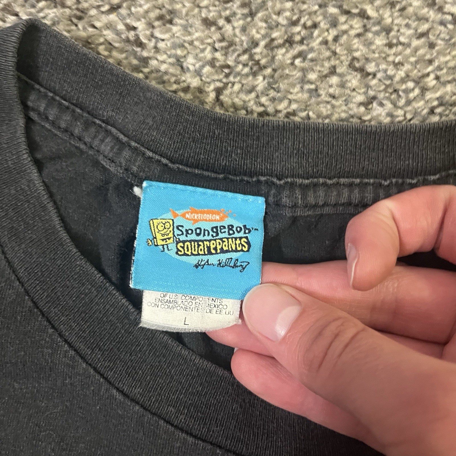 Spongebob Squarepants Party Pants 2002 Black T-Shirt Men L Nickelodeon Vtg Y2K gallery