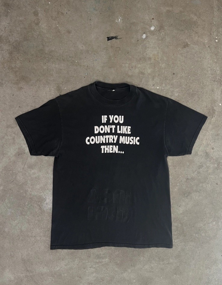 2000's COUNTRY MUSIC REVERSIBLE T-SHIRT L BLACK WHITE PRINT DOUBLE SIDED USED gallery