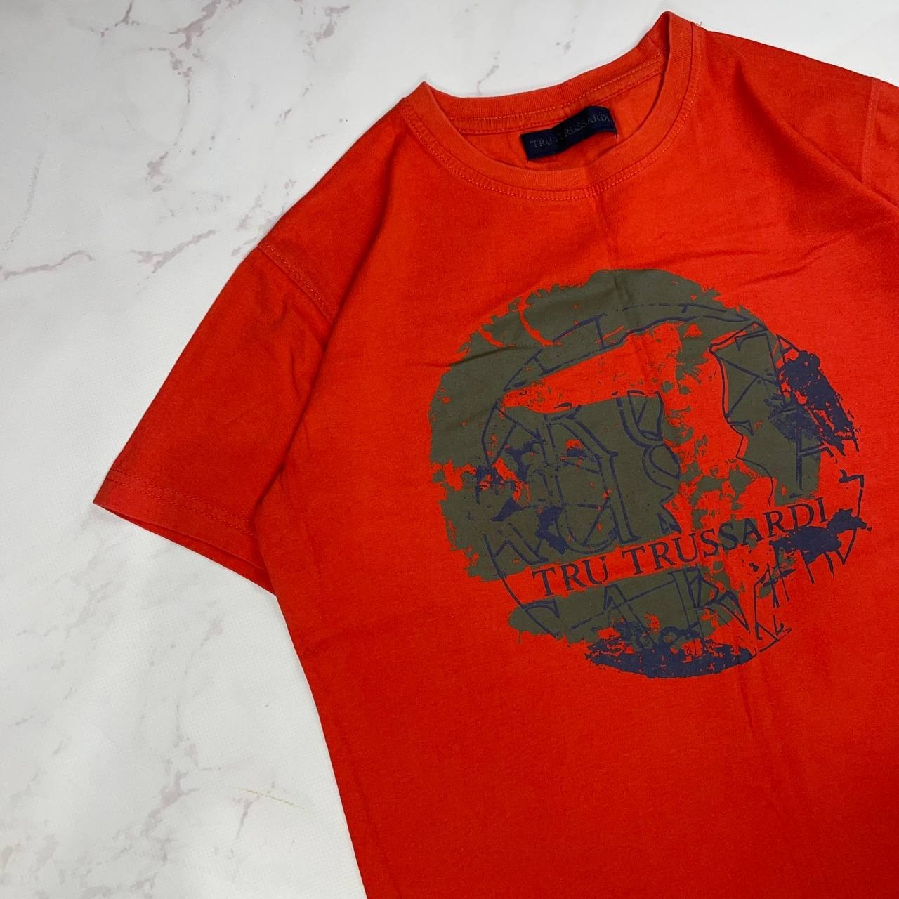 Vintage T-shirt Trussardi Big Logo Luxury tee Short Sleeve Red Size S gallery