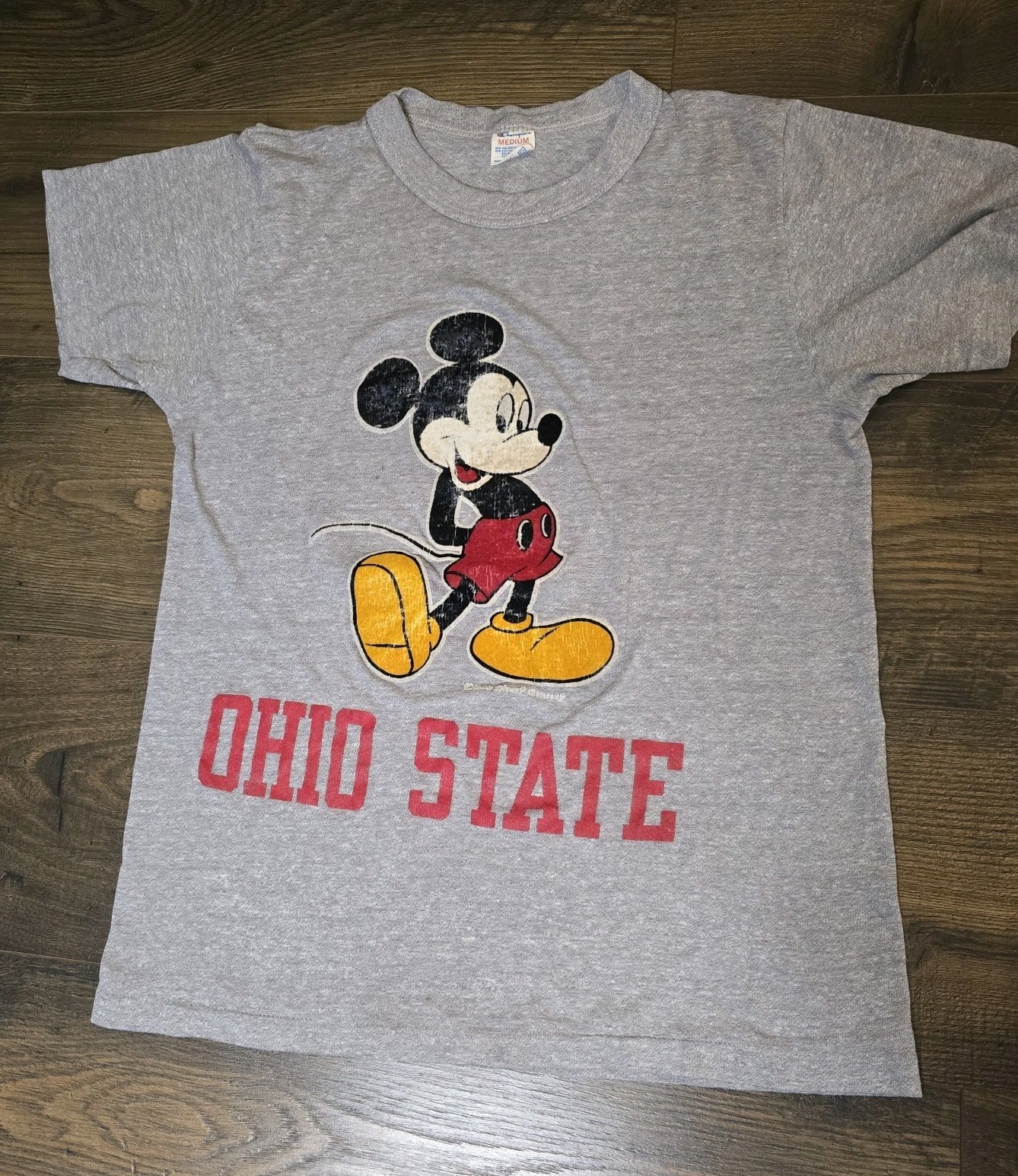 Vintage 80s Champion Disney OSU Ohio State Mickey Mouse T-Shirt M College Rare gallery