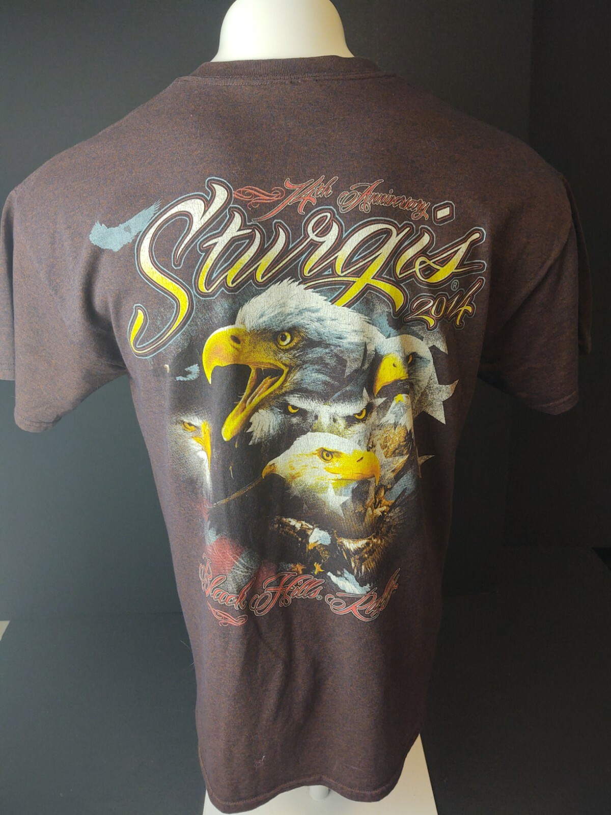 Sturgis 14th Anniversary 2014 Black Hills Rally Motor T-shirt. Size Large. C9 gallery