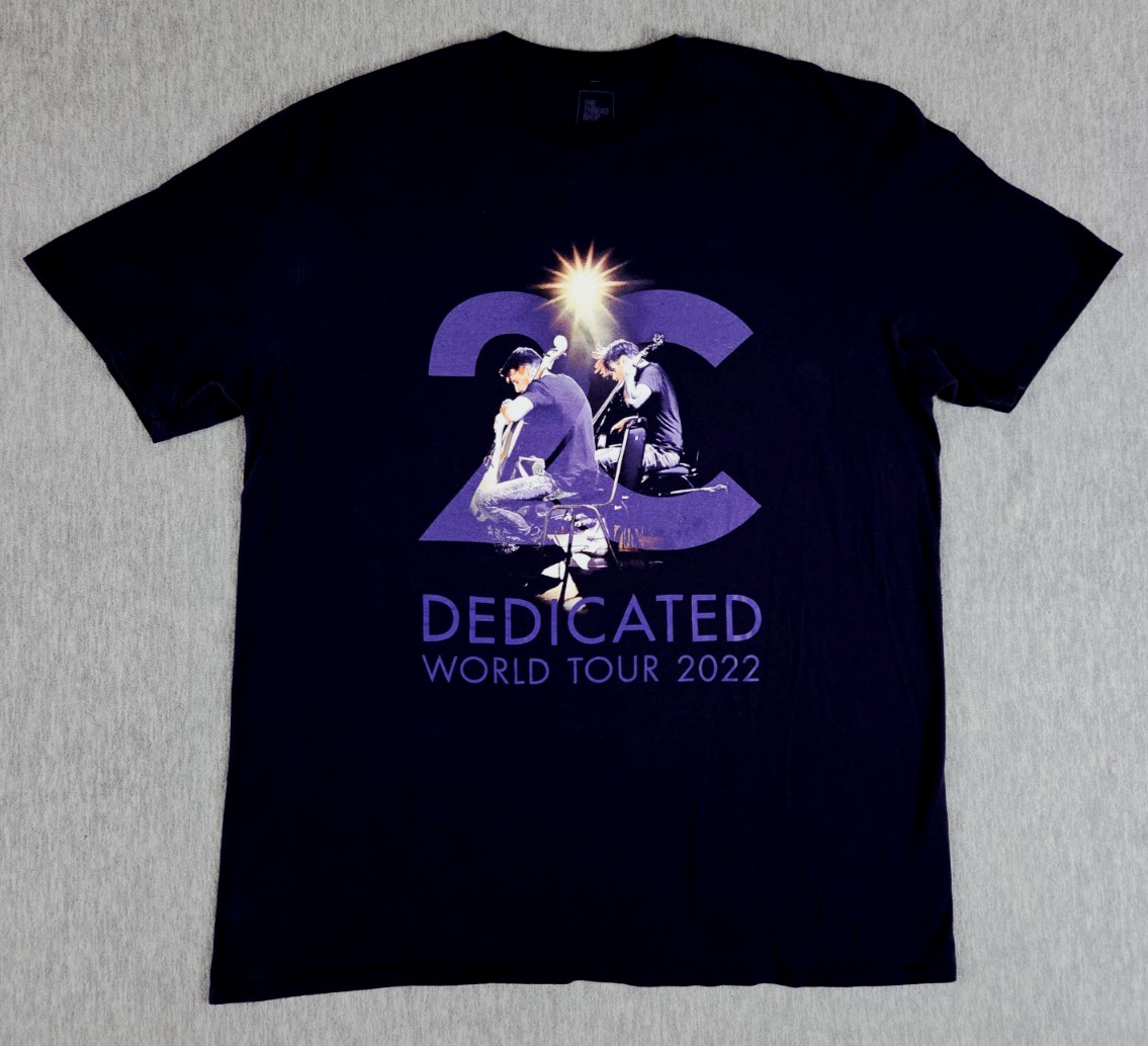2Cellos Dedicated World Tour 2022 Adult XL Shirt Blue The Thread Shop gallery