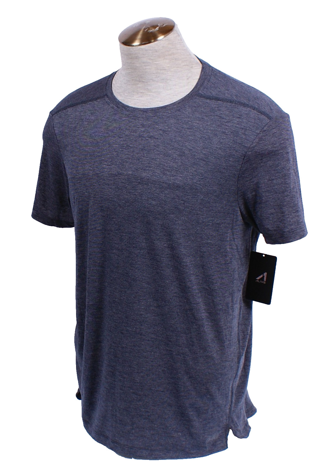 Alive Men's L Black Heather Short Sleeve Quick Dry Athletic Shirt Wicking gallery