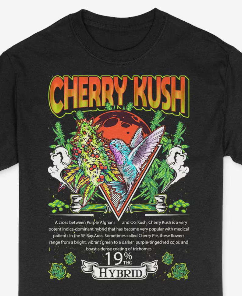 Cherry Kush Strain Comfort Tee Collection Soft Relaxed Fit