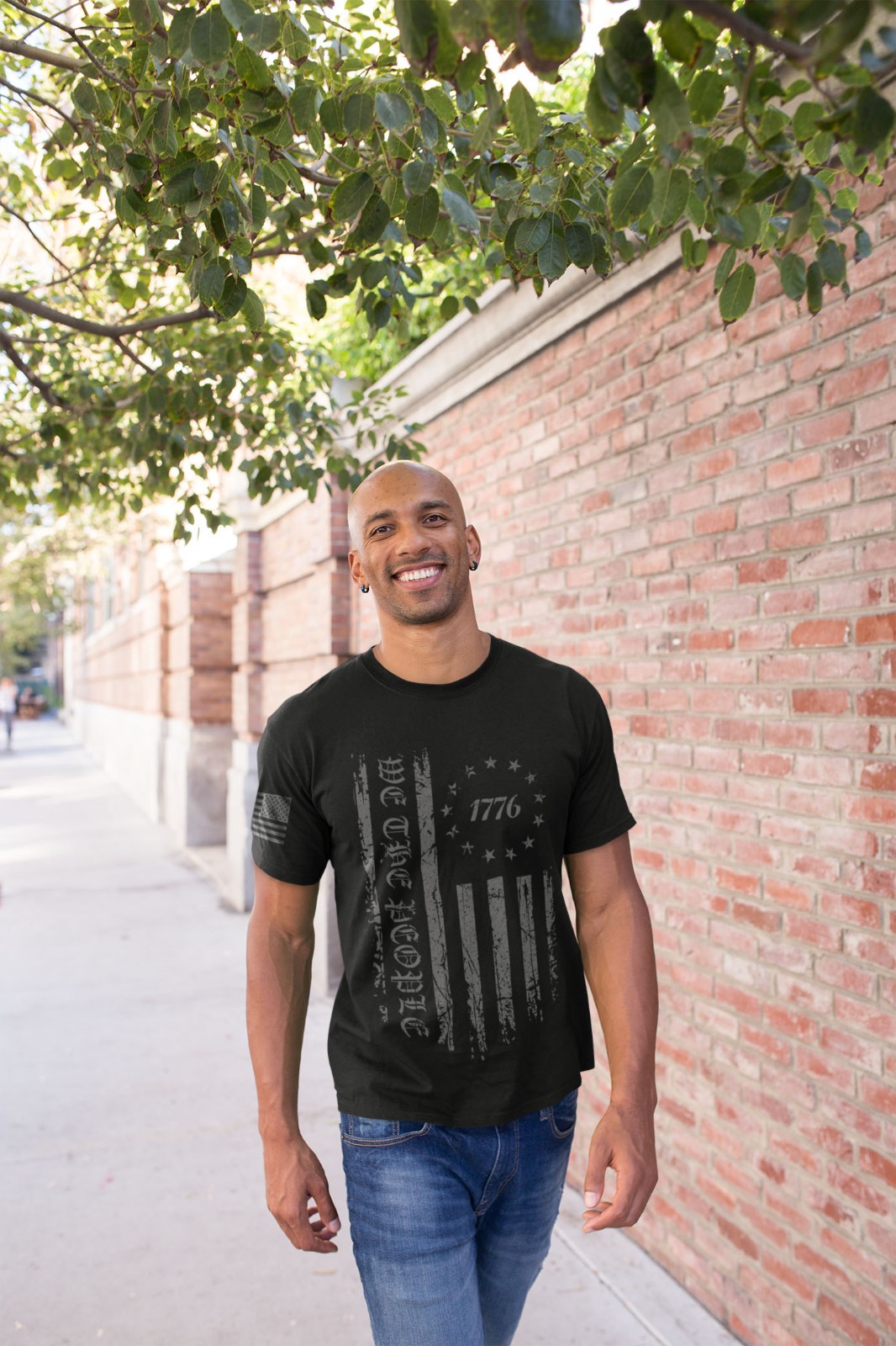 We The People 1776 T-Shirt – Black Distressed American Flag Tee Patriotic USA gallery
