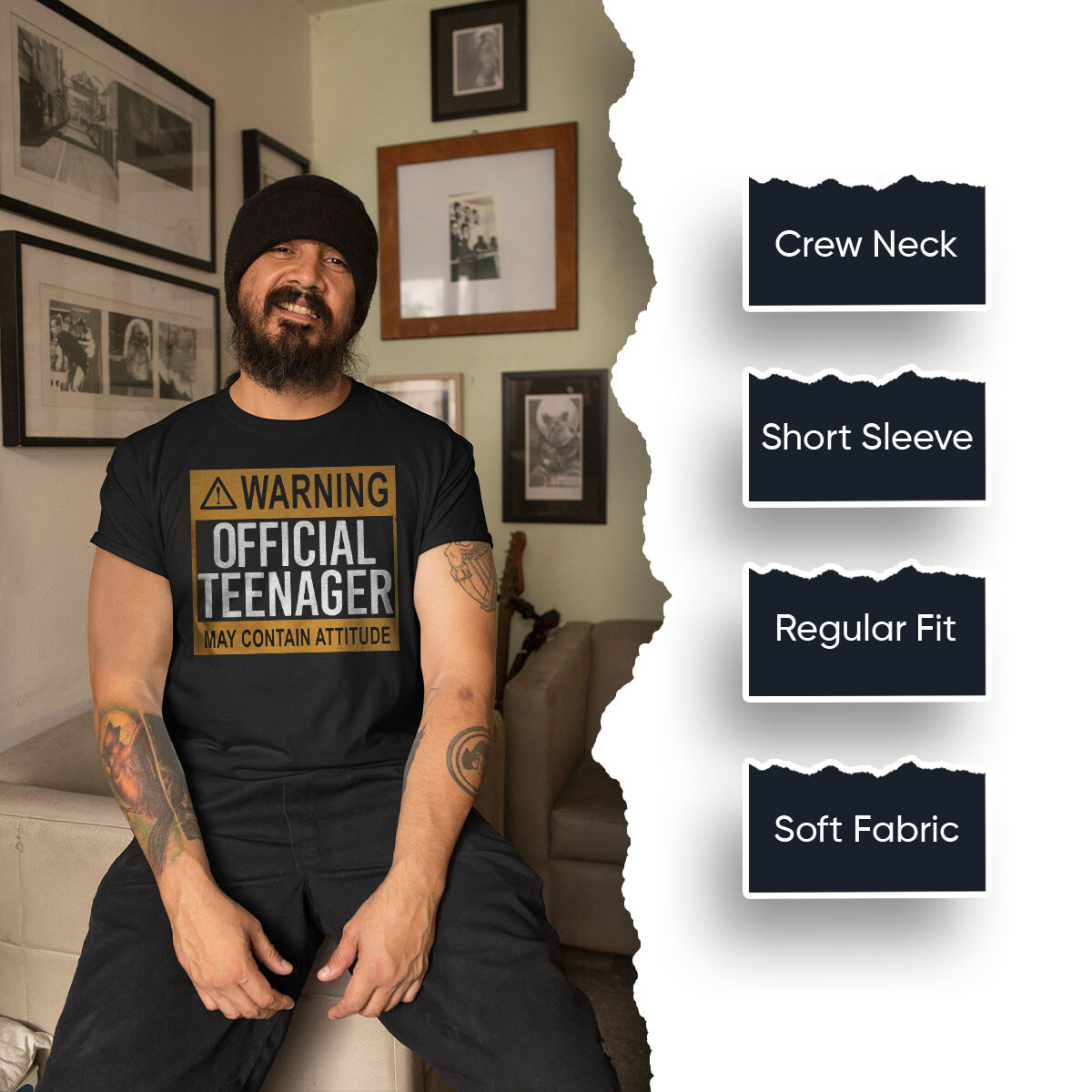 Funny Teenager Warning Sign Mens T-Shirt Ideal For Birthday Celebrations #T490 gallery