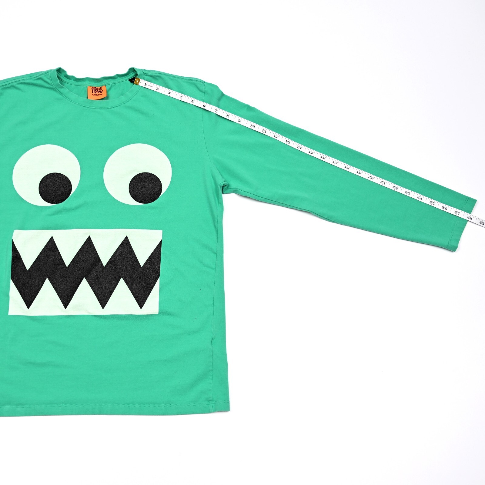 J Balvin T Shirt Mens S Green Vibras Googly Eyes Long Sleeve Tour Tee Stretch gallery