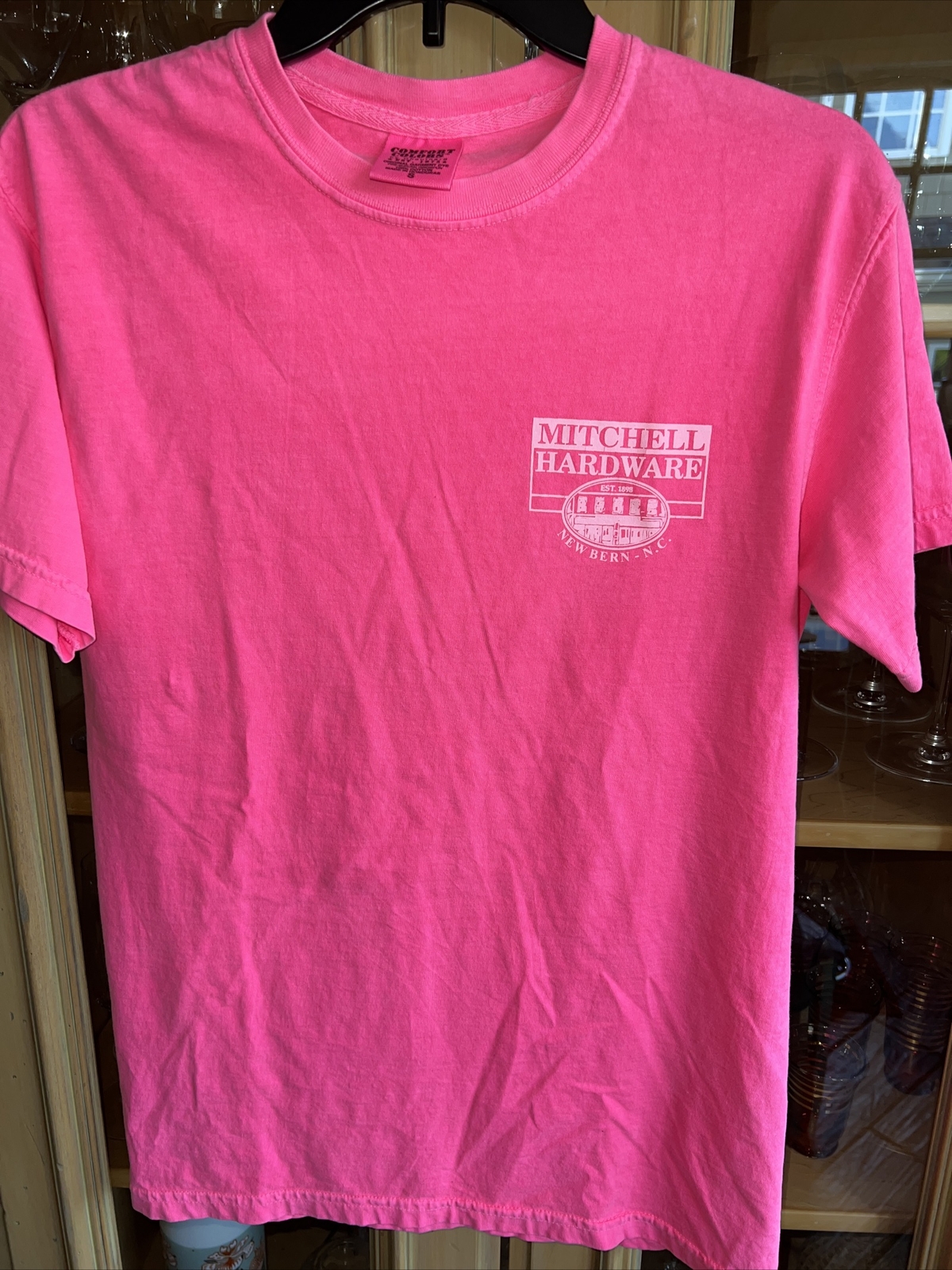 New Bern NC S Tee Shirt Mitchell Hardware Comfort Colors neon pink gallery