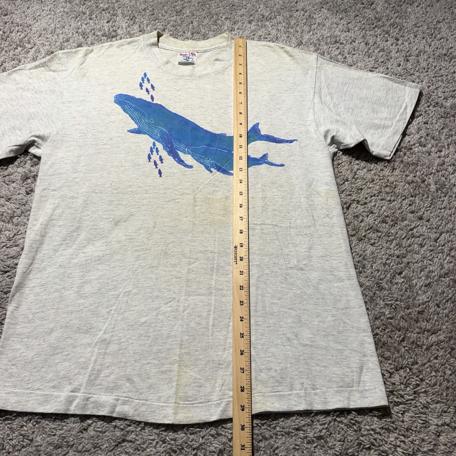 Vtg 90s Humpback Whale Harborside XL Single Stitch T-Shirt Nature Grey gallery
