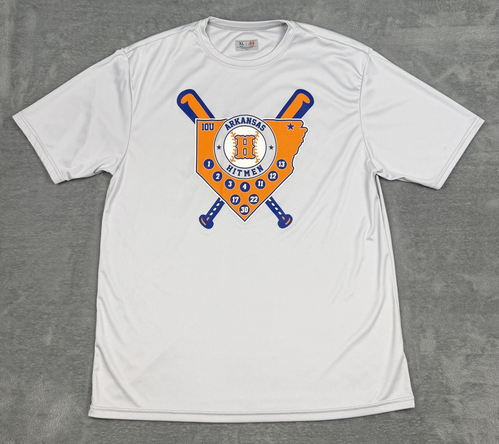 Arkansas Hitmen T-Shirt Mens XL Gray Logo Wicking UPF 44+ Cooling Baseball gallery