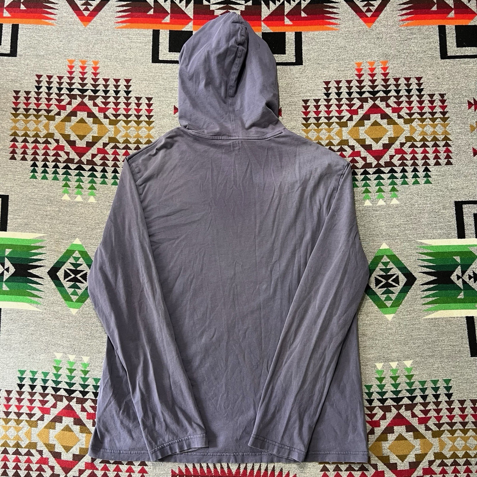 Polo Ralph Lauren Hooded T-Shirt Mens Large Purple Long Sleeve Pony Preppy A7 gallery
