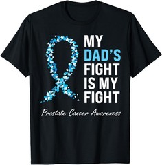 Prostate Cancer Awareness Light Blue Ribbon Dad Survivor T-Shirt