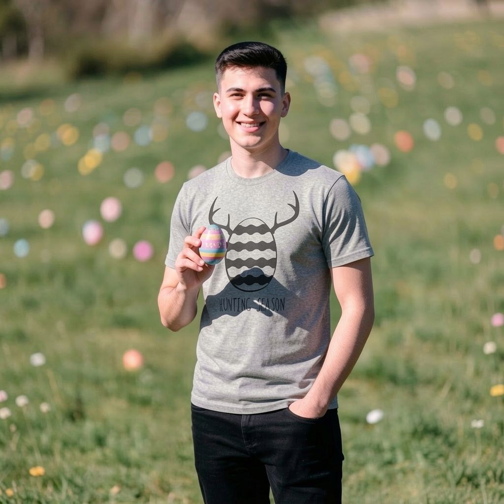 Mens Easter Egg Hunting Season Hunt Funny Deer Bunny Gift for Adult T Shirt gallery