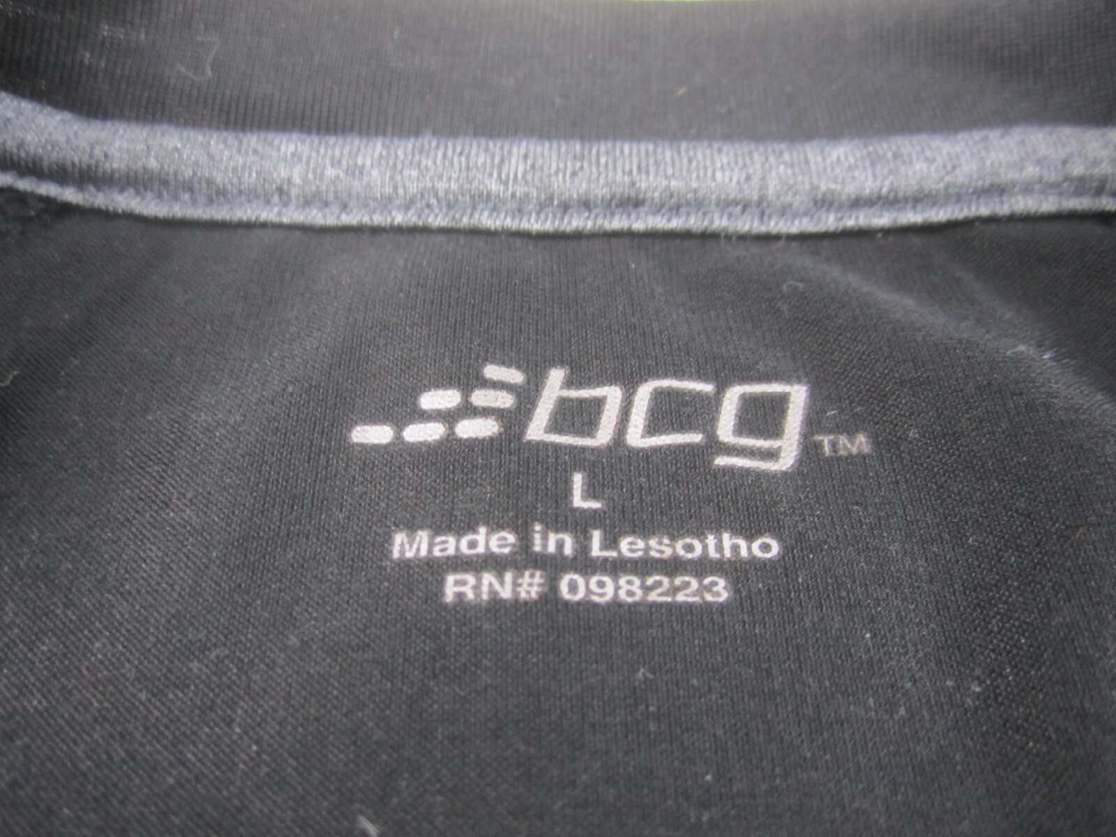 BCG Shirt Mens Large Black Athletic Gym Short Sleeve Polyester Spandex Crew Neck gallery