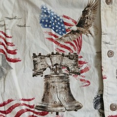 Red Head Men’s Large Patriotic Button Up Shirt American Eagle Liberty Cotton