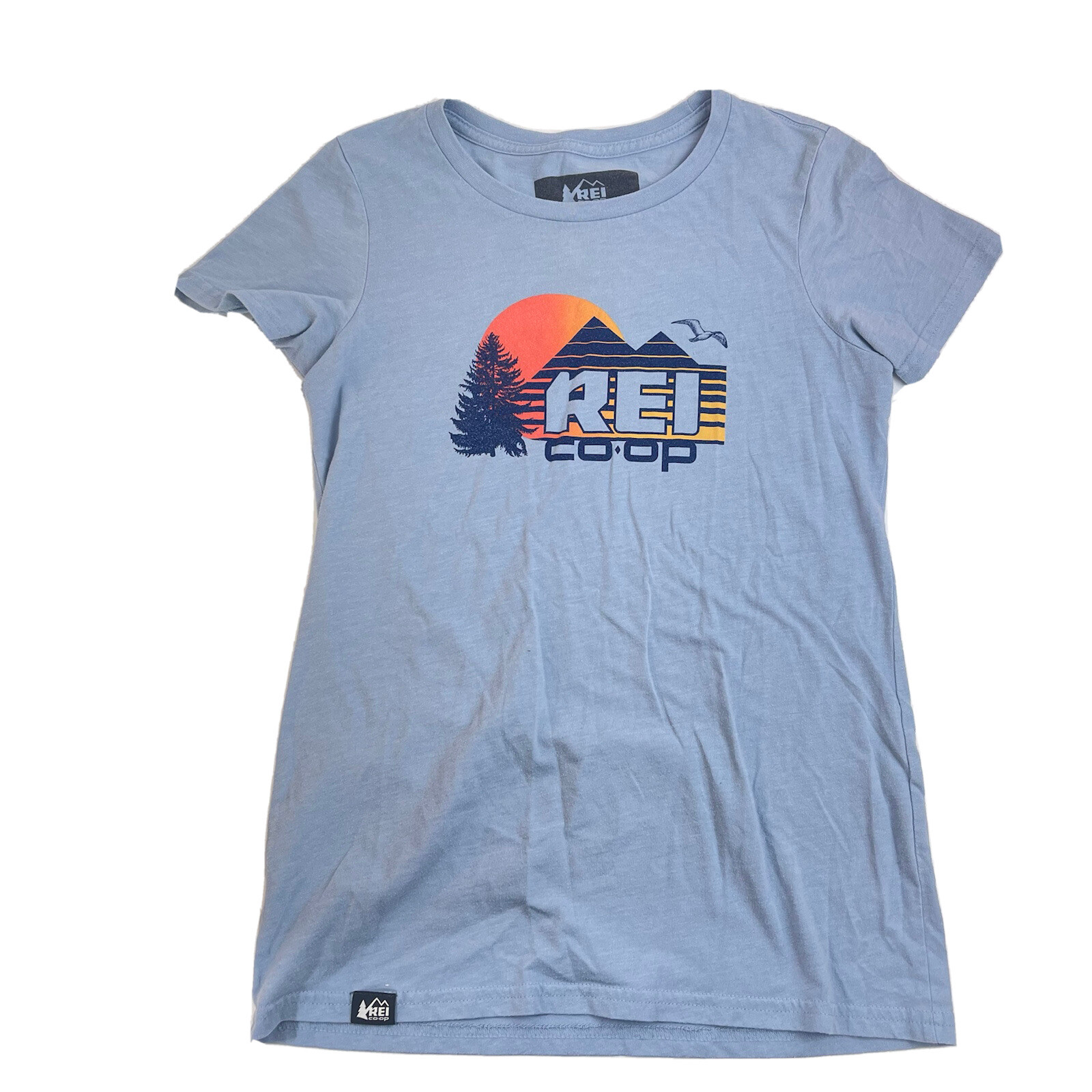 REI Womens T Shirt Size XS Blue Short Sleeves 80s Vtg REI C0-PO